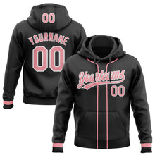 Laden Sie das Bild in den Galerie-Viewer, Uksn Individuelles Bestickt Schwarz Mittelrosa-Weiß Baseball Pullover Sweatshirt Hoodie