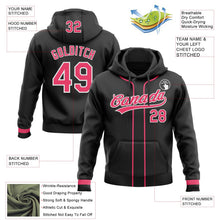Laden Sie das Bild in den Galerie-Viewer, Uksn Individuelles Bestickt Schwarz Neonpink-Weiß Baseball Pullover Sweatshirt Hoodie