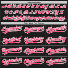 Laden Sie das Bild in den Galerie-Viewer, Uksn Individuelles Bestickt Schwarz Neonpink-Weiß Baseball Pullover Sweatshirt Hoodie