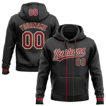 Laden Sie das Bild in den Galerie-Viewer, Uksn Individuelles Bestickt Schwarz Kastanienbraun-Creme Baseball Pullover Sweatshirt Hoodie