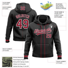 Laden Sie das Bild in den Galerie-Viewer, Uksn Individuelles Bestickt Schwarz Kardinalrot-Weiß Baseball Pullover Sweatshirt Hoodie