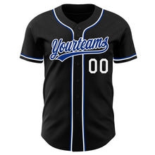 Laden Sie das Bild in den Galerie-Viewer, Uksn Individuelles Schwarz Weiß-Royalblau Authentisches Baseball-Trikot