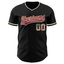 Laden Sie das Bild in den Galerie-Viewer, Uksn Individuelles Schwarz Vintage USA-Flagge Creme-Karmesinrot Authentisches Baseball-Trikot