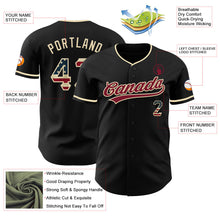 Laden Sie das Bild in den Galerie-Viewer, Uksn Individuelles Schwarz Vintage USA-Flagge Creme-Karmesinrot Authentisches Baseball-Trikot
