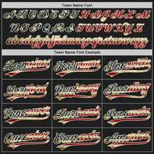 Laden Sie das Bild in den Galerie-Viewer, Uksn Individuelles Schwarz Vintage USA-Flagge Creme-Karmesinrot Authentisches Baseball-Trikot