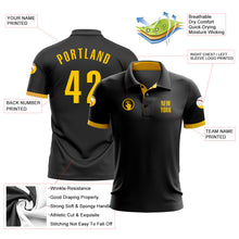 Laden Sie das Bild in den Galerie-Viewer, Uksn Individuelles Schwarz Gelb Golf-Funktions-Poloshirt