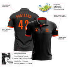 Laden Sie das Bild in den Galerie-Viewer, Uksn Individuelles Schwarz Orange Golf-Funktions-Poloshirt