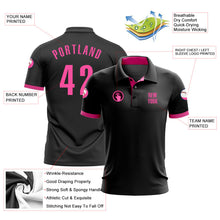 Laden Sie das Bild in den Galerie-Viewer, Uksn Individuelles Schwarz Pink Golf-Funktions-Poloshirt