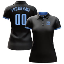 Laden Sie das Bild in den Galerie-Viewer, Uksn Individuelles Schwarz Hellblau Golf-Funktions-Poloshirt