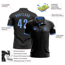 Laden Sie das Bild in den Galerie-Viewer, Uksn Individuelles Schwarz Hellblau Golf-Funktions-Poloshirt