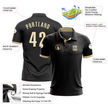 Laden Sie das Bild in den Galerie-Viewer, Uksn Individuelles Schwarz Creme Golf-Funktions-Poloshirt
