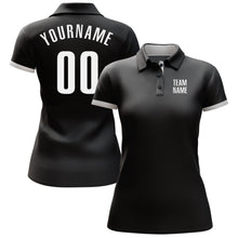 Laden Sie das Bild in den Galerie-Viewer, Uksn Individuelles Schwarz Weiß Golf-Funktions-Poloshirt