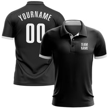 Laden Sie das Bild in den Galerie-Viewer, Uksn Individuelles Schwarz Weiß Golf-Funktions-Poloshirt