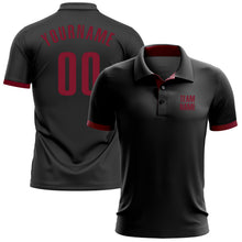 Laden Sie das Bild in den Galerie-Viewer, Uksn Individuelles Schwarz Karmesinrot Golf-Funktions-Poloshirt