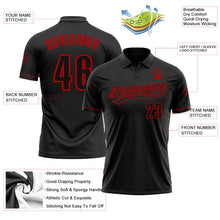 Laden Sie das Bild in den Galerie-Viewer, Uksn Individuelles Schwarz Rot Vapor Golf Funktions-Poloshirt