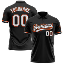 Laden Sie das Bild in den Galerie-Viewer, Uksn Individuelles Schwarz Weiß-Orange Vapor Golf Funktions-Poloshirt