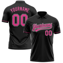 Laden Sie das Bild in den Galerie-Viewer, Uksn Individuelles Schwarz Pink-Weiß Vapor Golf Funktions-Poloshirt