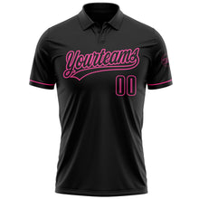 Laden Sie das Bild in den Galerie-Viewer, Uksn Individuelles Schwarz Schwarz-Pink Vapor Golf Funktions-Poloshirt