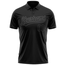 Laden Sie das Bild in den Galerie-Viewer, Uksn Individuelles Schwarz Schwarz-Stahlgrau Vapor Golf Funktions-Poloshirt