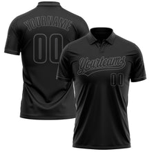 Laden Sie das Bild in den Galerie-Viewer, Uksn Individuelles Schwarz Schwarz-Stahlgrau Vapor Golf Funktions-Poloshirt