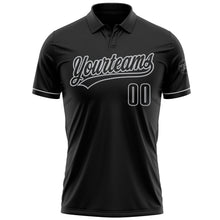 Laden Sie das Bild in den Galerie-Viewer, Uksn Individuelles Schwarz Schwarz-Grau Vapor Golf Funktions-Poloshirt