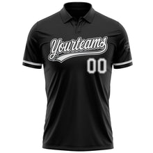 Laden Sie das Bild in den Galerie-Viewer, Uksn Individuelles Schwarz Weiß-Grau Vapor Golf Funktions-Poloshirt