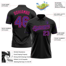 Laden Sie das Bild in den Galerie-Viewer, Uksn Individuelles Schwarz Violett-Hot Pink Vapor Golf Funktions-Poloshirt