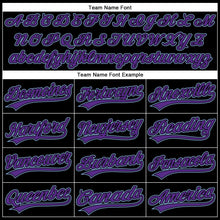 Laden Sie das Bild in den Galerie-Viewer, Uksn Individuelles Schwarz Violett-Hellblau Vapor Golf Funktions-Poloshirt