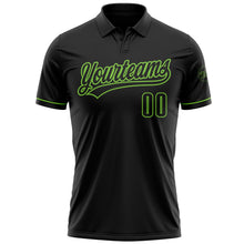 Laden Sie das Bild in den Galerie-Viewer, Uksn Individuelles Schwarz Schwarz-Neongrün Vapor Golf Funktions-Poloshirt