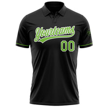 Laden Sie das Bild in den Galerie-Viewer, Uksn Individuelles Schwarz Neongrün-Weiß Vapor Golf Funktions-Poloshirt