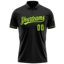 Laden Sie das Bild in den Galerie-Viewer, Uksn Individuelles Schwarz Neongrün Vapor Golf Funktions-Poloshirt