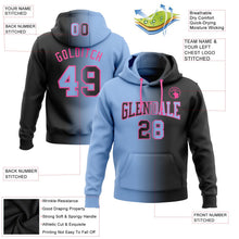 Laden Sie das Bild in den Galerie-Viewer, Uksn Individuelles Bestickt Schwarz Hellblau-Pink Farbverlauf Mode Sport Pullover Sweatshirt Hoodie