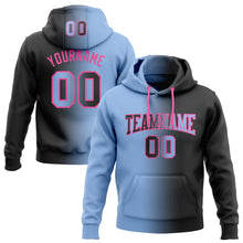 Laden Sie das Bild in den Galerie-Viewer, Uksn Individuelles Bestickt Schwarz Hellblau-Pink Farbverlauf Mode Sport Pullover Sweatshirt Hoodie