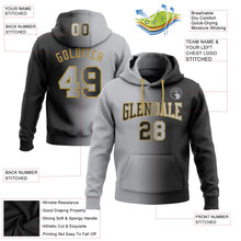 Laden Sie das Bild in den Galerie-Viewer, Uksn Individuelles Bestickt Schwarz Grau-Altgold Farbverlauf Mode Sport Pullover Sweatshirt Hoodie