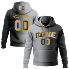 Laden Sie das Bild in den Galerie-Viewer, Uksn Individuelles Bestickt Schwarz Grau-Altgold Farbverlauf Mode Sport Pullover Sweatshirt Hoodie