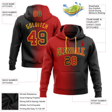 Laden Sie das Bild in den Galerie-Viewer, Uksn Individuelles Bestickt Schwarz Rot-Gold Farbverlauf Mode Sport Pullover Sweatshirt Hoodie