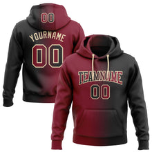 Laden Sie das Bild in den Galerie-Viewer, Uksn Individuelles Bestickt Schwarz Karmesinrot-City-Creme Farbverlauf Mode Sport Pullover Sweatshirt Hoodie