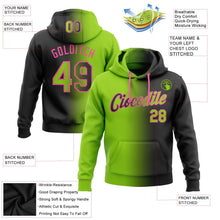 Laden Sie das Bild in den Galerie-Viewer, Uksn Individuelles Bestickt Schwarz Neongrün-Pink Farbverlauf Mode Sport Pullover Sweatshirt Hoodie