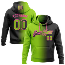 Laden Sie das Bild in den Galerie-Viewer, Uksn Individuelles Bestickt Schwarz Neongrün-Pink Farbverlauf Mode Sport Pullover Sweatshirt Hoodie