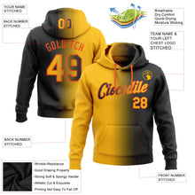 Laden Sie das Bild in den Galerie-Viewer, Uksn Individuelles Bestickt Schwarz Gold-Orange Farbverlauf Mode Sport Pullover Sweatshirt Hoodie