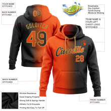 Laden Sie das Bild in den Galerie-Viewer, Uksn Individuelles Bestickt Schwarz Orange-Altgold Farbverlauf Mode Sport Pullover Sweatshirt Hoodie