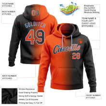Laden Sie das Bild in den Galerie-Viewer, Uksn Individuelles Bestickt Schwarz Orange-Hellblau Farbverlauf Mode Sport Pullover Sweatshirt Hoodie