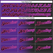 Laden Sie das Bild in den Galerie-Viewer, Uksn Individuelles Bestickt Schwarz Violett-Pink Farbverlauf Mode Sport Pullover Sweatshirt Hoodie
