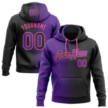 Laden Sie das Bild in den Galerie-Viewer, Uksn Individuelles Bestickt Schwarz Violett-Pink Farbverlauf Mode Sport Pullover Sweatshirt Hoodie