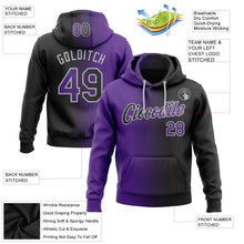 Laden Sie das Bild in den Galerie-Viewer, Uksn Individuelles Bestickt Schwarz Violett-Grau Farbverlauf Mode Sport Pullover Sweatshirt Hoodie