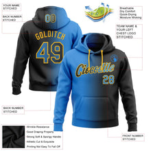 Laden Sie das Bild in den Galerie-Viewer, Uksn Individuelles Bestickt Schwarz Puderblau-Gold Farbverlauf Mode Sport Pullover Sweatshirt Hoodie