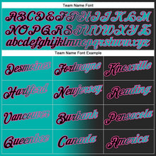 Laden Sie das Bild in den Galerie-Viewer, Uksn Individuelles Bestickt Schwarz Aqua-Pink Farbverlauf Mode Sport Pullover Sweatshirt Hoodie