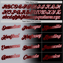 Laden Sie das Bild in den Galerie-Viewer, Uksn Individuelles Schwarz Grau-Rot Farbverlauf Fashion Funktions-T-Shirt