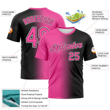 Laden Sie das Bild in den Galerie-Viewer, Uksn Individuelles Schwarz Pink-Weiß Farbverlauf Fashion Funktions-T-Shirt