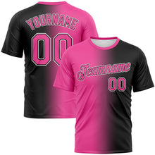 Laden Sie das Bild in den Galerie-Viewer, Uksn Individuelles Schwarz Pink-Weiß Farbverlauf Fashion Funktions-T-Shirt